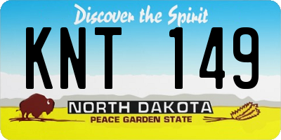 ND license plate KNT149