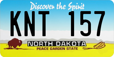 ND license plate KNT157