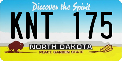 ND license plate KNT175