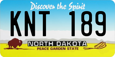 ND license plate KNT189