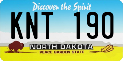ND license plate KNT190