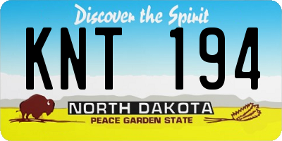 ND license plate KNT194