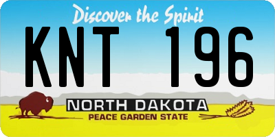 ND license plate KNT196