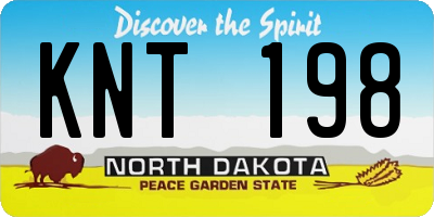 ND license plate KNT198