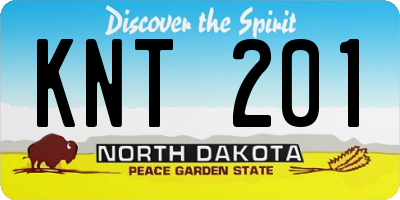 ND license plate KNT201
