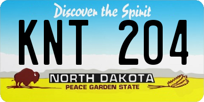 ND license plate KNT204
