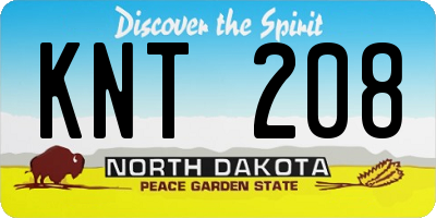 ND license plate KNT208