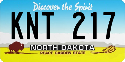 ND license plate KNT217