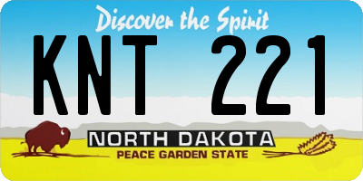 ND license plate KNT221