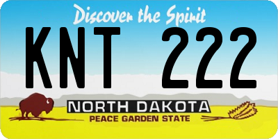 ND license plate KNT222