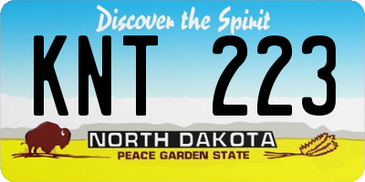 ND license plate KNT223