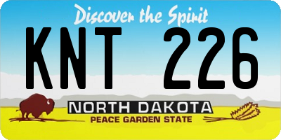 ND license plate KNT226