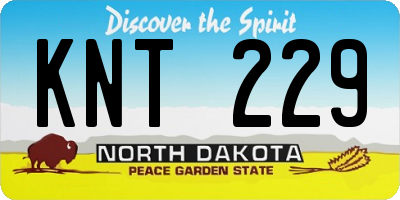 ND license plate KNT229