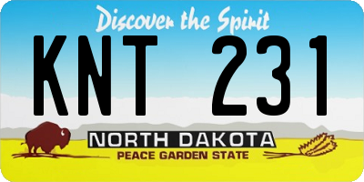 ND license plate KNT231