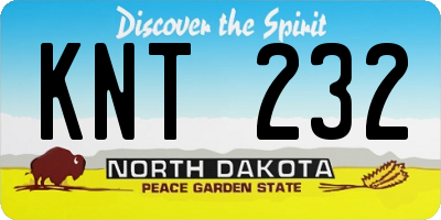 ND license plate KNT232