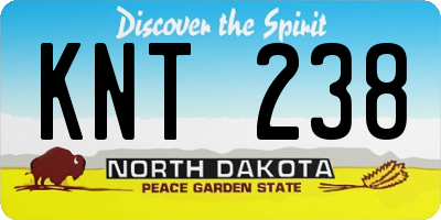 ND license plate KNT238