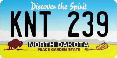 ND license plate KNT239