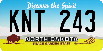 ND license plate KNT243