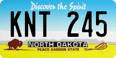 ND license plate KNT245