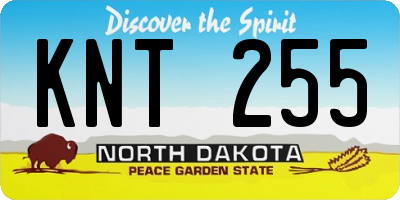 ND license plate KNT255