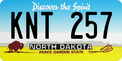 ND license plate KNT257