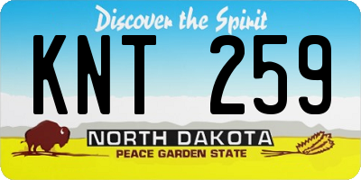 ND license plate KNT259