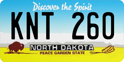 ND license plate KNT260