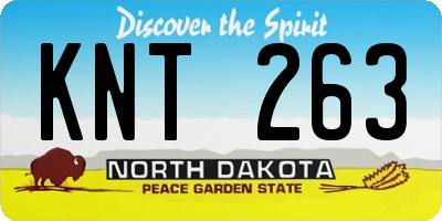 ND license plate KNT263