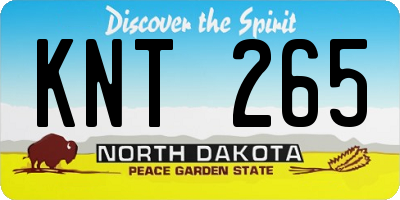 ND license plate KNT265