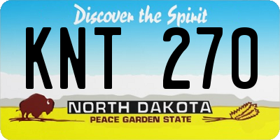 ND license plate KNT270