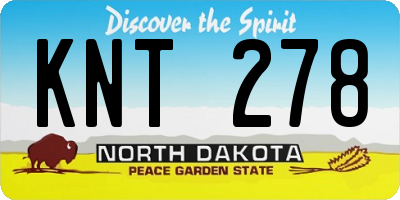 ND license plate KNT278