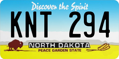 ND license plate KNT294