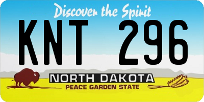 ND license plate KNT296
