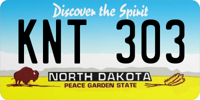 ND license plate KNT303