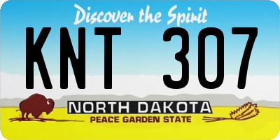 ND license plate KNT307