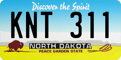 ND license plate KNT311