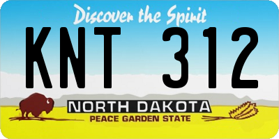 ND license plate KNT312