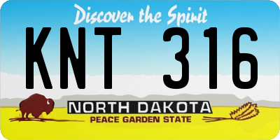 ND license plate KNT316