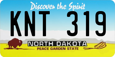 ND license plate KNT319