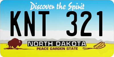 ND license plate KNT321