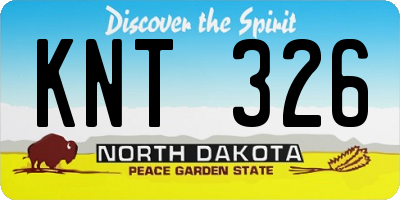 ND license plate KNT326