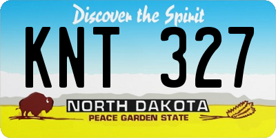 ND license plate KNT327