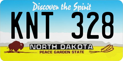 ND license plate KNT328