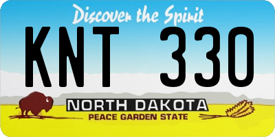 ND license plate KNT330