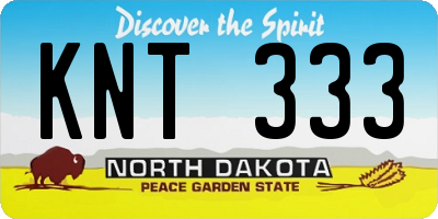 ND license plate KNT333
