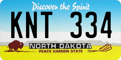 ND license plate KNT334