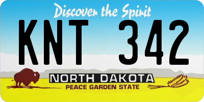 ND license plate KNT342