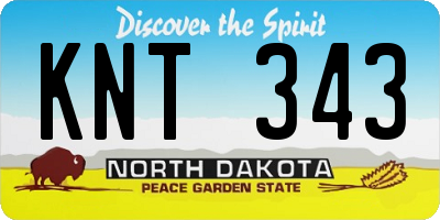 ND license plate KNT343