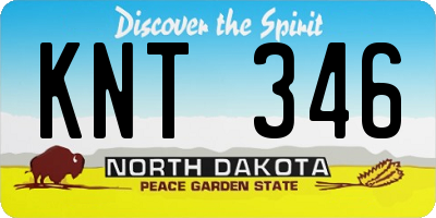 ND license plate KNT346