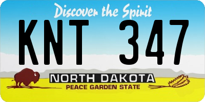 ND license plate KNT347